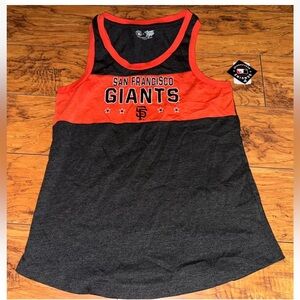 LADIES SAN FRANCISCO GIANTS TANK SLEEVELESS T SHIRT ~ Small Orange Gray
